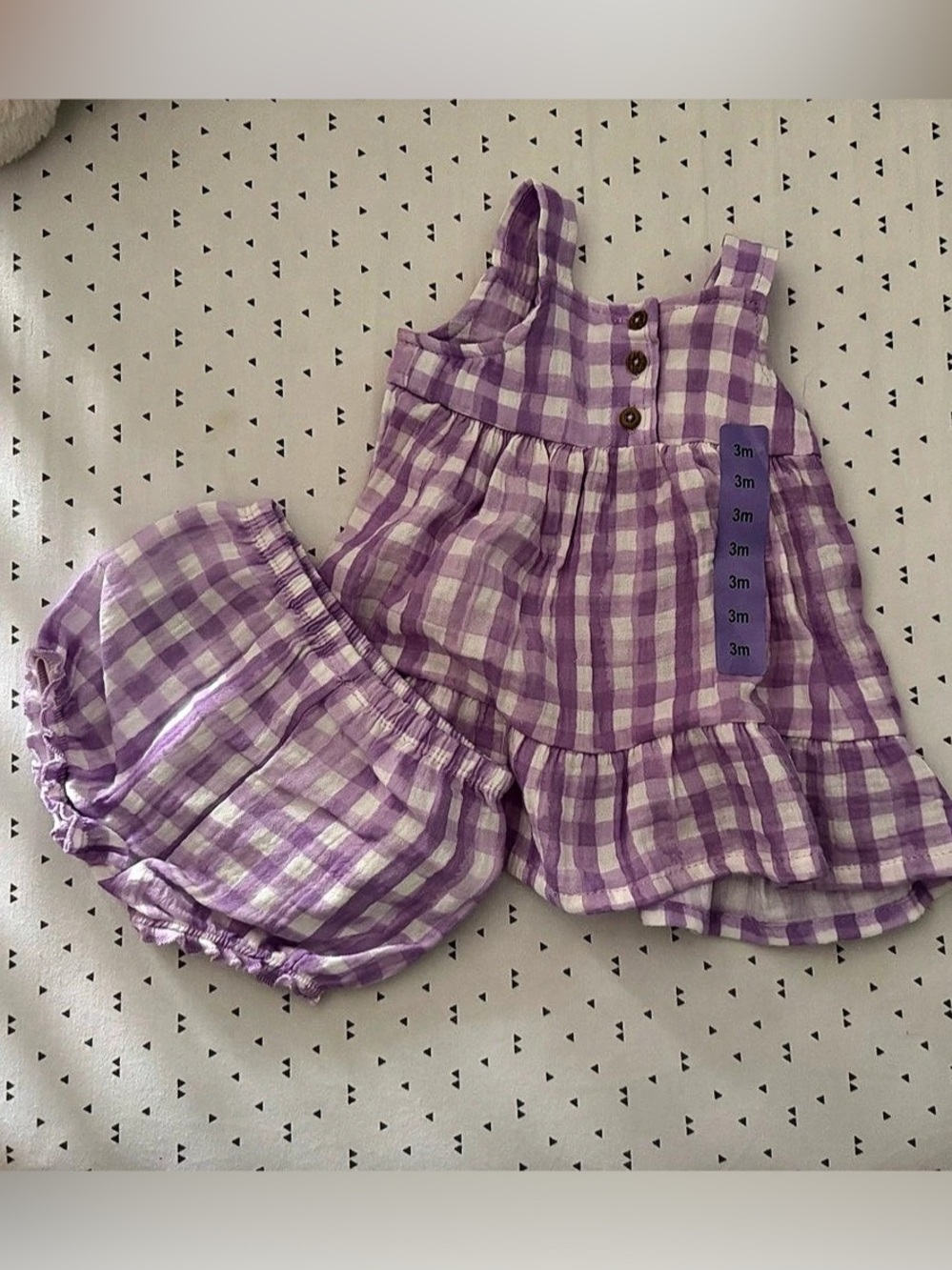 koalababy Purple Plaid Baby Dress & Shorts 3M NWT